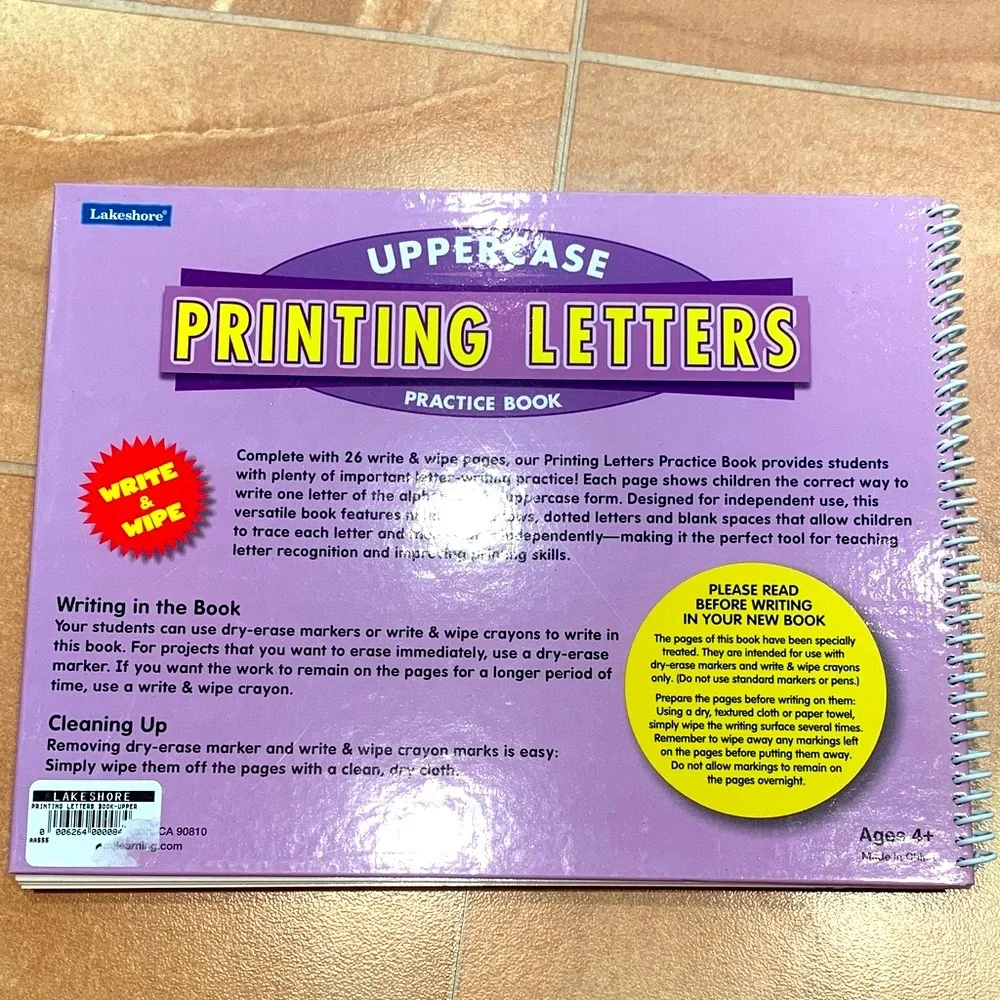 Lakeshore Vtg Lowercase & Uppercase Printing Alphabet Letters Practice Books Set